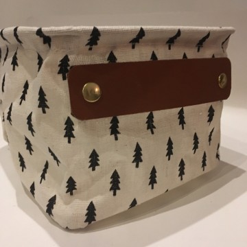 Commode mandje boompjes leer 1