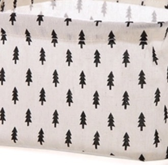 Commode mandje boompjes leer