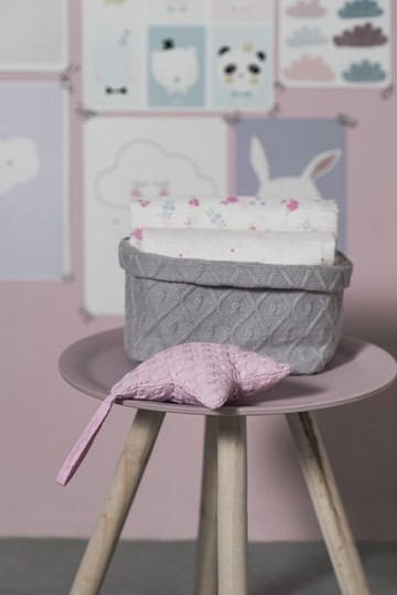 Mandje diamond knit grey 3