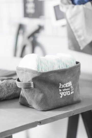 Mandje stonewashed canvas grey 3